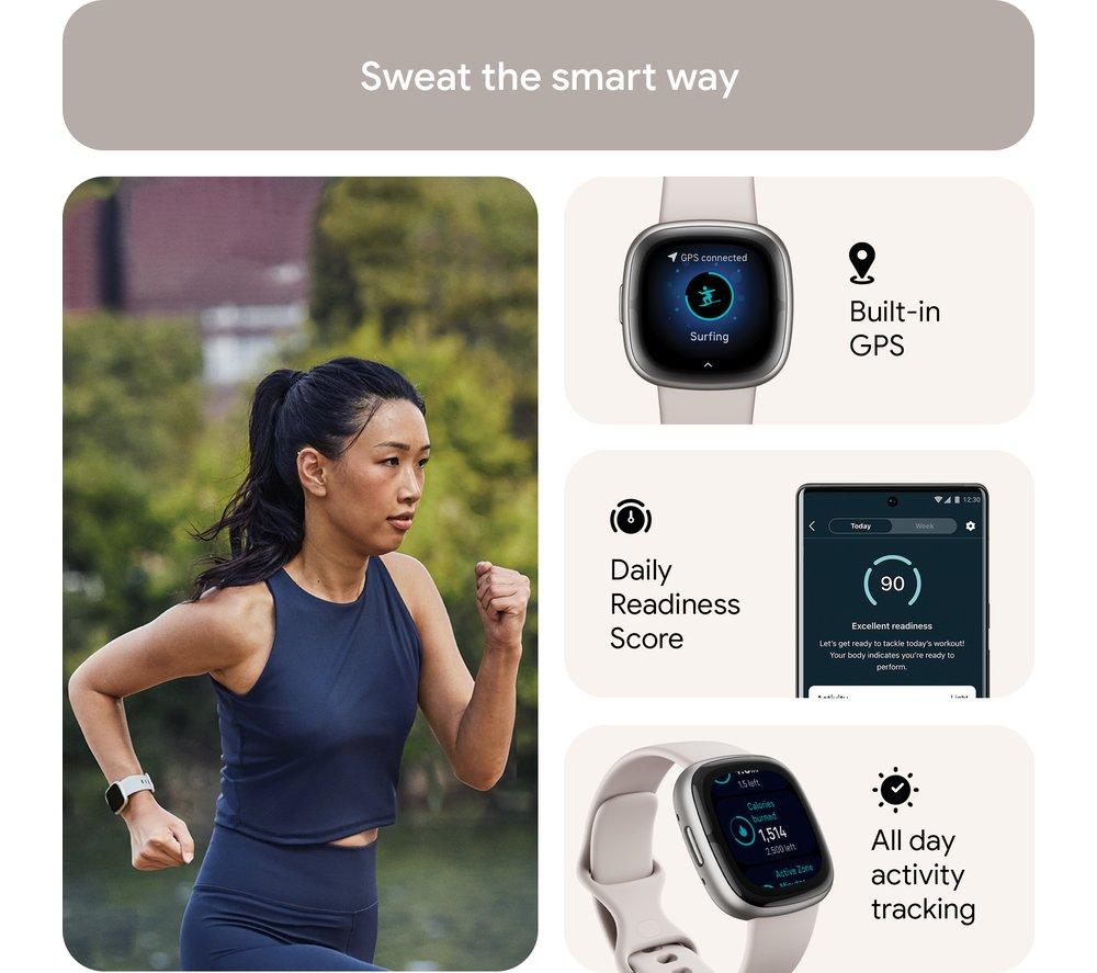 Buy FITBIT Sense 2 Smart Watch - Lunar White & Platinum | Currys