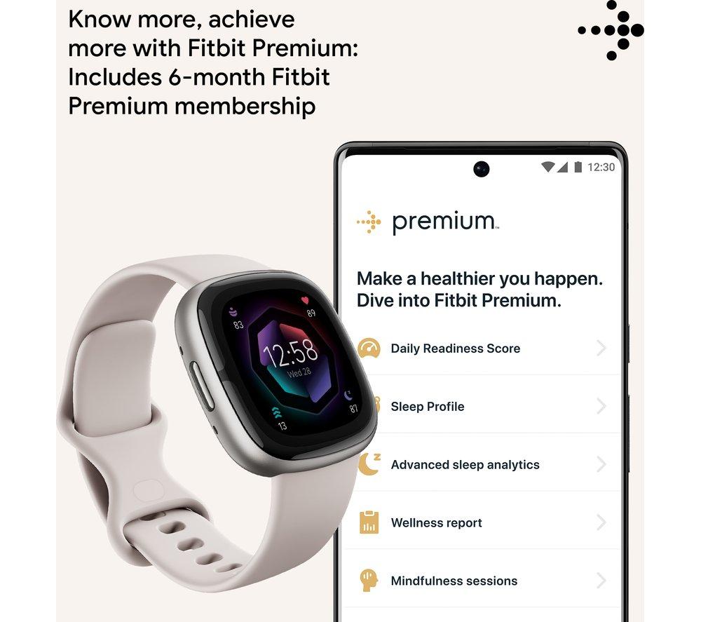 FITBIT Sense 2 Smart Watch - Lunar White & Platinum