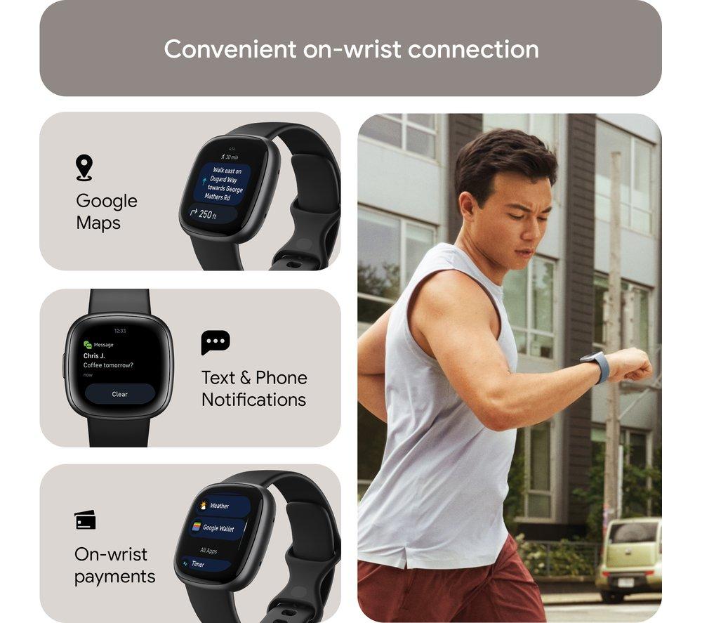 Buy FITBIT Versa 4 Smart Watch Black Graphite Currys