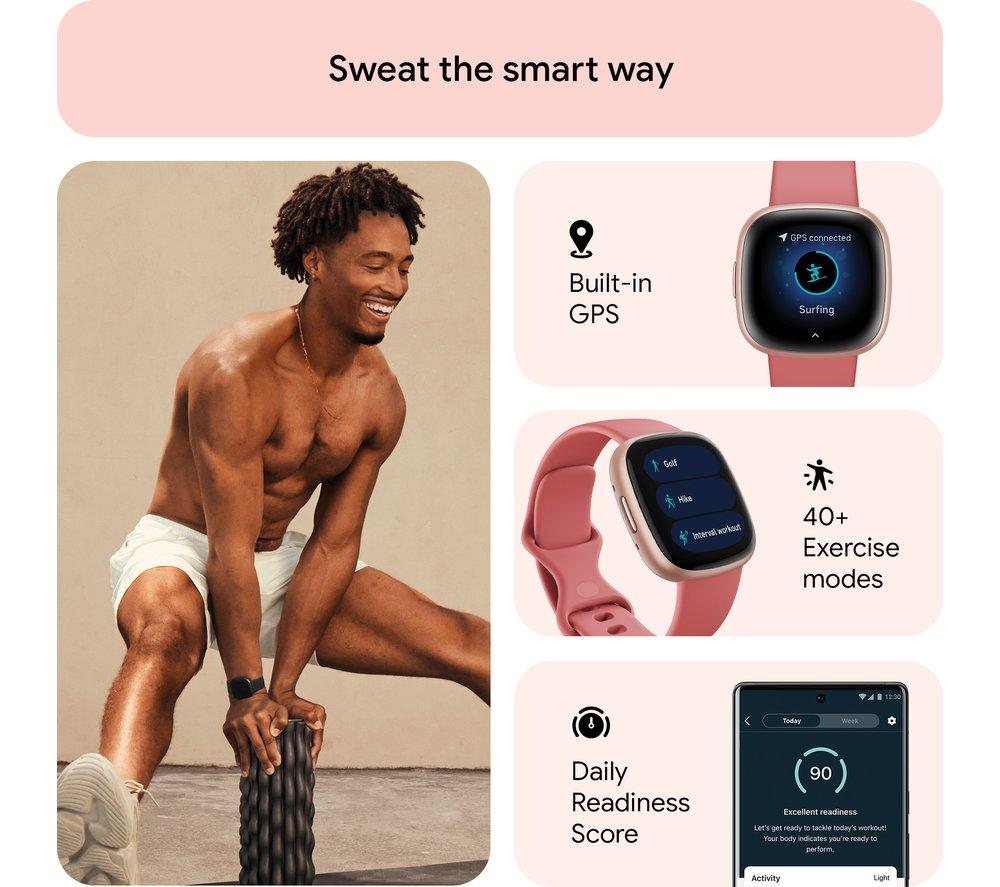 Fitbit versa discount watch rose gold