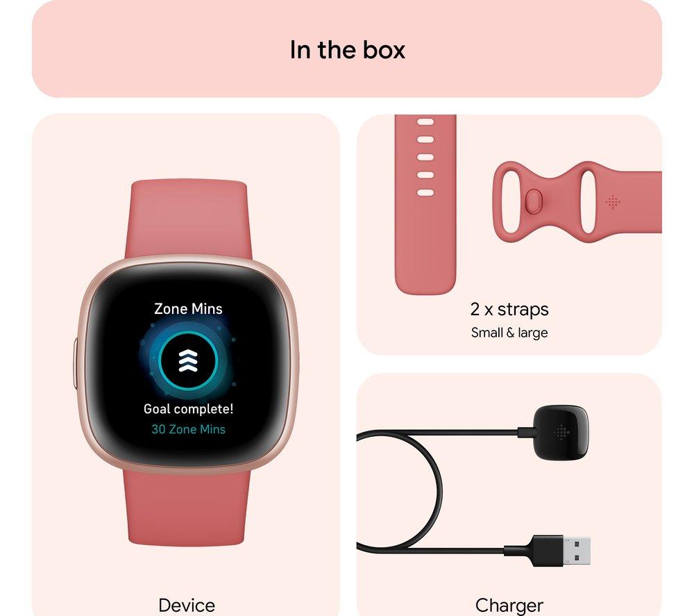 FITBIT Versa 4 Smart Watch - Pink Sand & Copper Rose image number 7 of 8