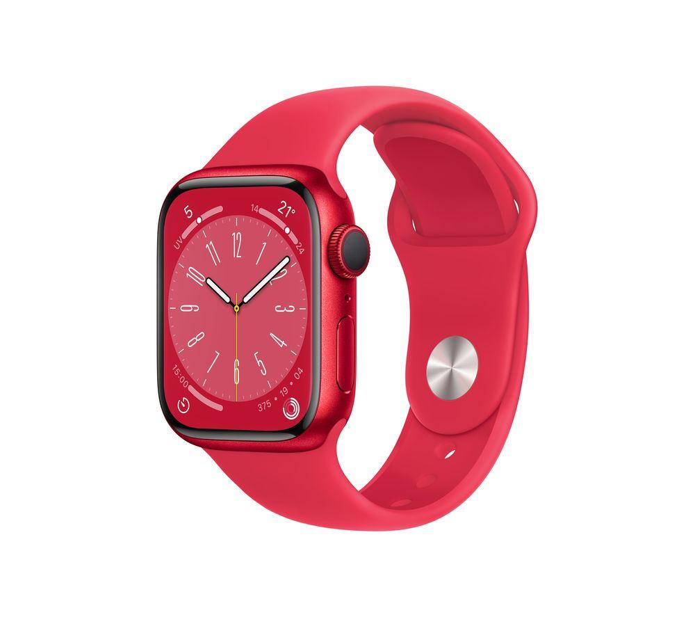 APPLE Watch Series 8 - (PRODUCT)RED with (PRODUCT)RED Sports Band, 41 mm