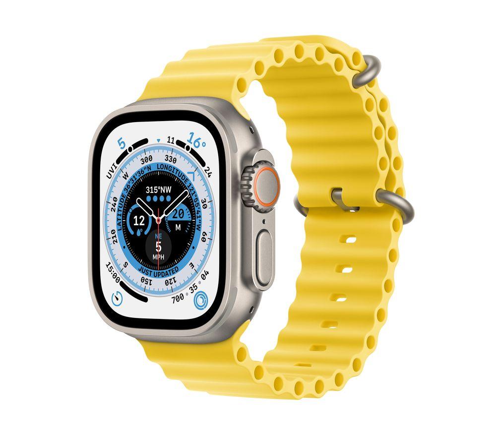 APPLE Watch Ultra Cellular - Titanium with White Ocean Band, 49 mm