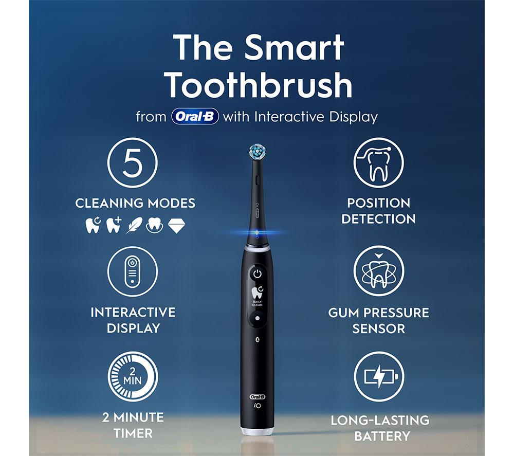 ORAL-B iO 6 Electric Toothbrush with Travel Case - Black Lava image number 2 of 12