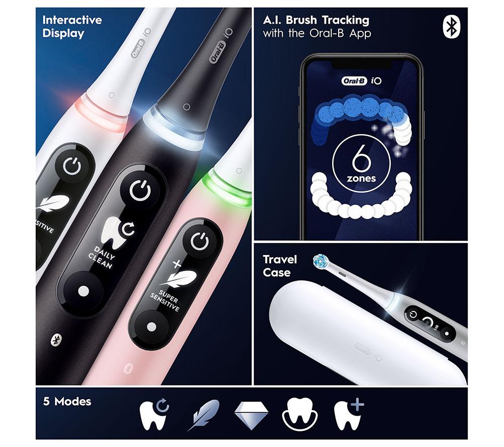 ORAL-B iO 6 Electric Toothbrush with Travel Case - Black Lava image number 7 of 12