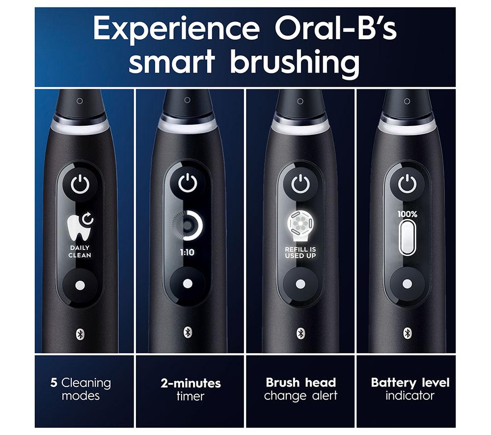 ORAL-B iO 6 Electric Toothbrush with Travel Case - Black Lava image number 10 of 12