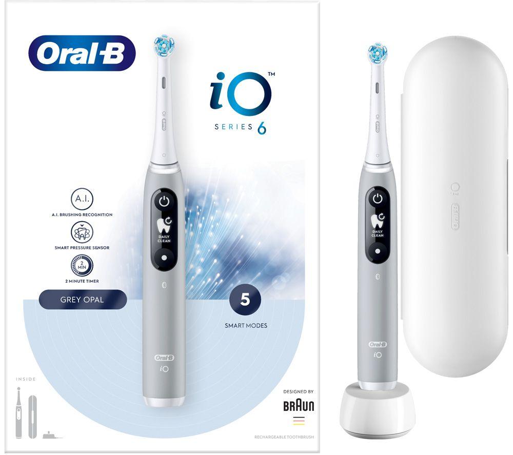ORAL-B iO6 Electric Toothbrush & Travel Case - Grey Opal image number 2 of 27