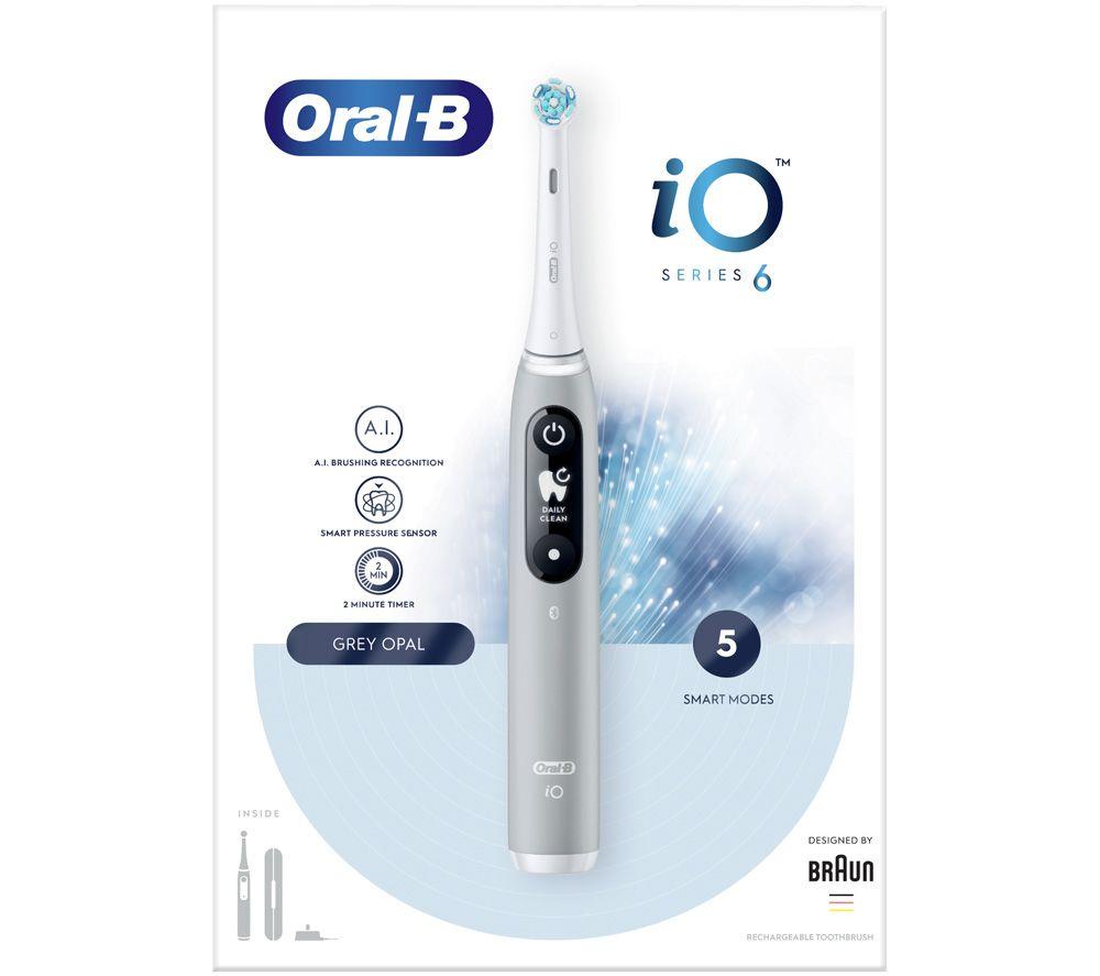 ORAL-B iO6 Electric Toothbrush & Travel Case - Grey Opal image number 3 of 27