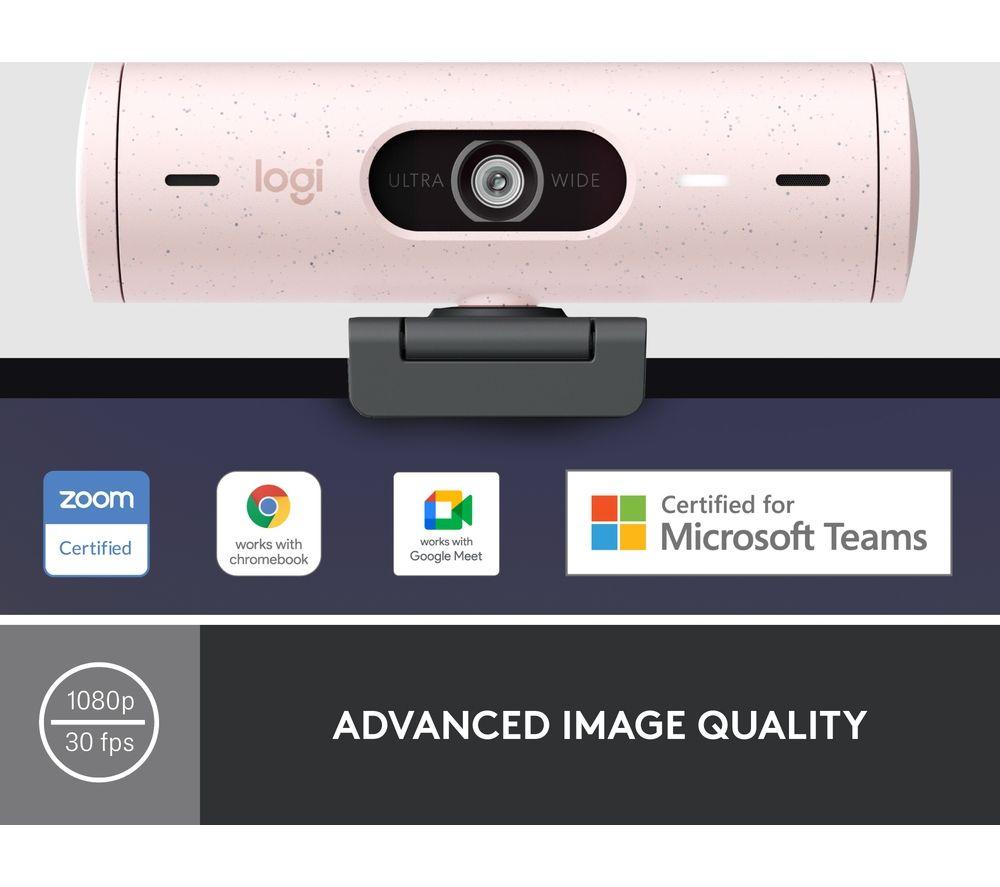 LOGITECH Brio 500 Full HD Webcam - Rose image number 2 of 11