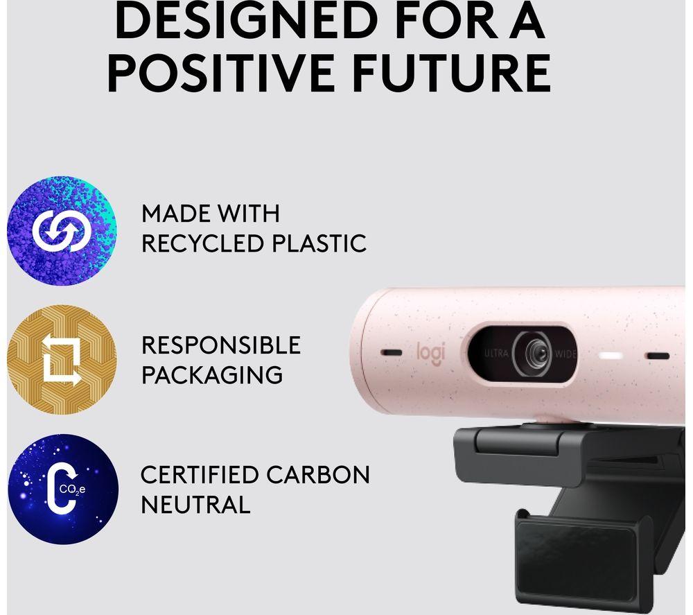 LOGITECH Brio 500 Full HD Webcam - Rose image number 5 of 11