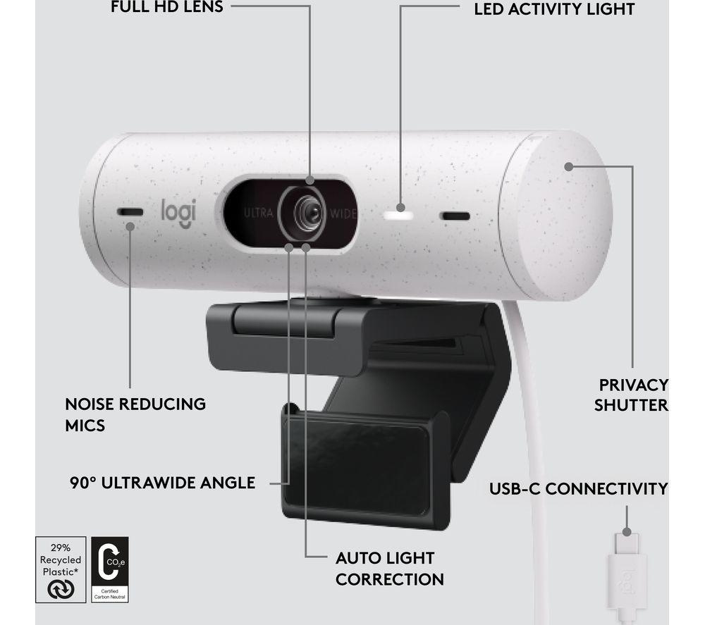 LOGITECH Brio 500 Full HD Webcam - Off-White image number 7 of 11