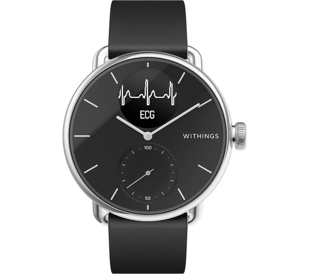 WITHINGS Scanwatch Smart Watch - Black, 38 mm, Black