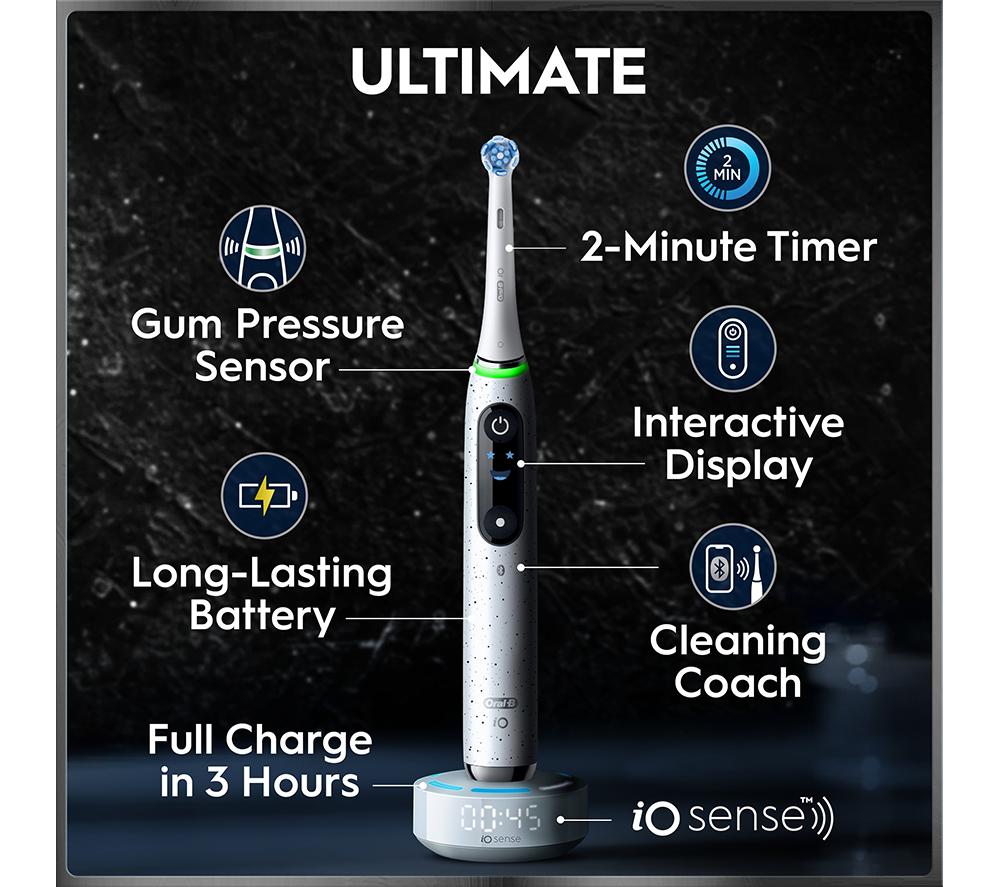 ORAL-B iO10 Electric Toothbrush + Charging Travel Case - Stardust White image number 2 of 21