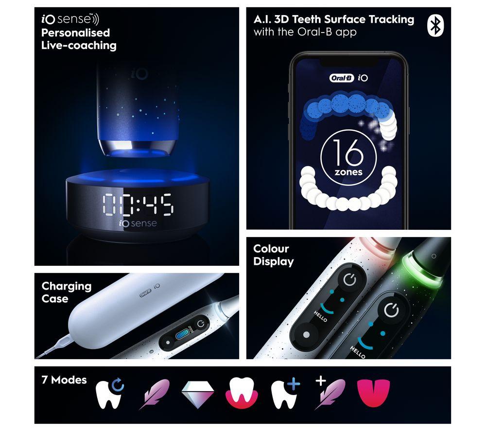 ORAL-B iO10 Electric Toothbrush + Charging Travel Case - Stardust White image number 3 of 21