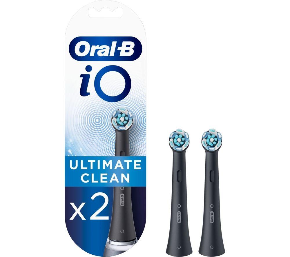 ORAL B iO Ultimate Clean Replacement Toothbrush Head  Pack of 2, Black