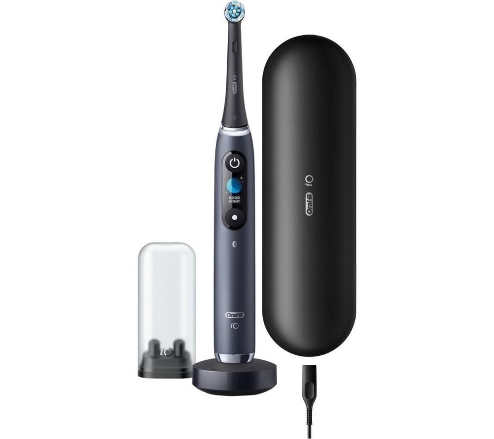 Oral-B iO Series 5 Limited Edition Electric Toothbrush with 3 Brush Heads  Smart Display Ultimate Clean Ultimate White Pressure Sensor Rechargeable  Black with Microfiber Cleaning Cloth