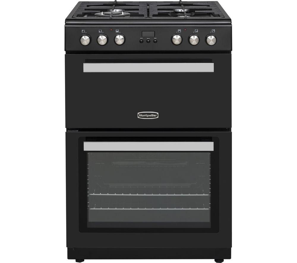 MONTPELLIER MMRDF60FK 60 cm Dual Fuel Cooker – Black & Silver, Black