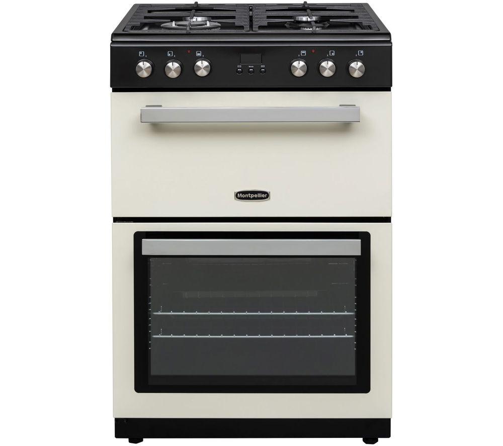 MONTPELLIER MMRDF60FC 60 cm Dual Fuel Cooker – Cream & Silver, Cream