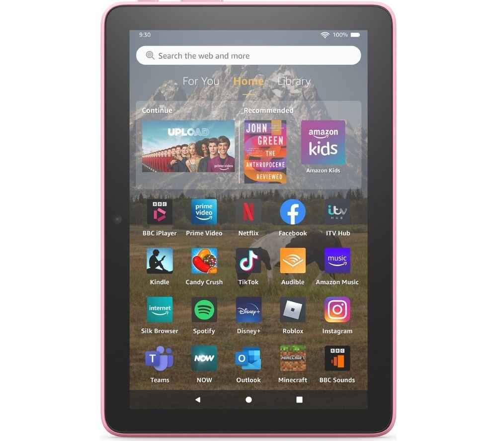 Fire HD 8 tablet | 8-inch HD display, 32 GB, 30% faster processor, designed for portable entertainment, 2022 release, without ads, Rose