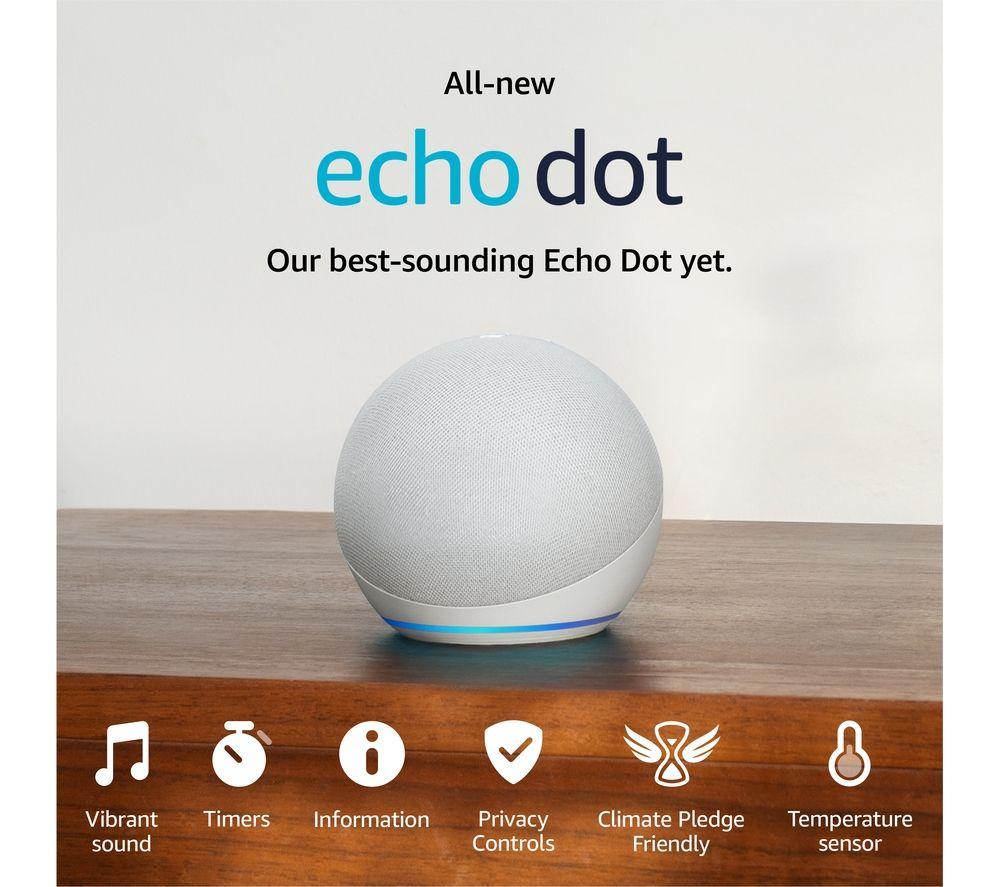 Buy  Echo Dot (5th Gen) Smart Speaker with Alexa - Glacier White