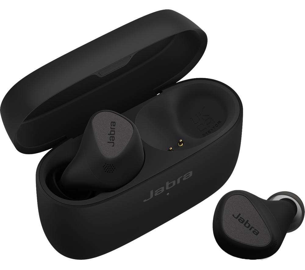 JABRA Elite 5 Wireless Bluetooth Noise-Cancelling Earbuds - Titanium Black, Silver/Grey,Black