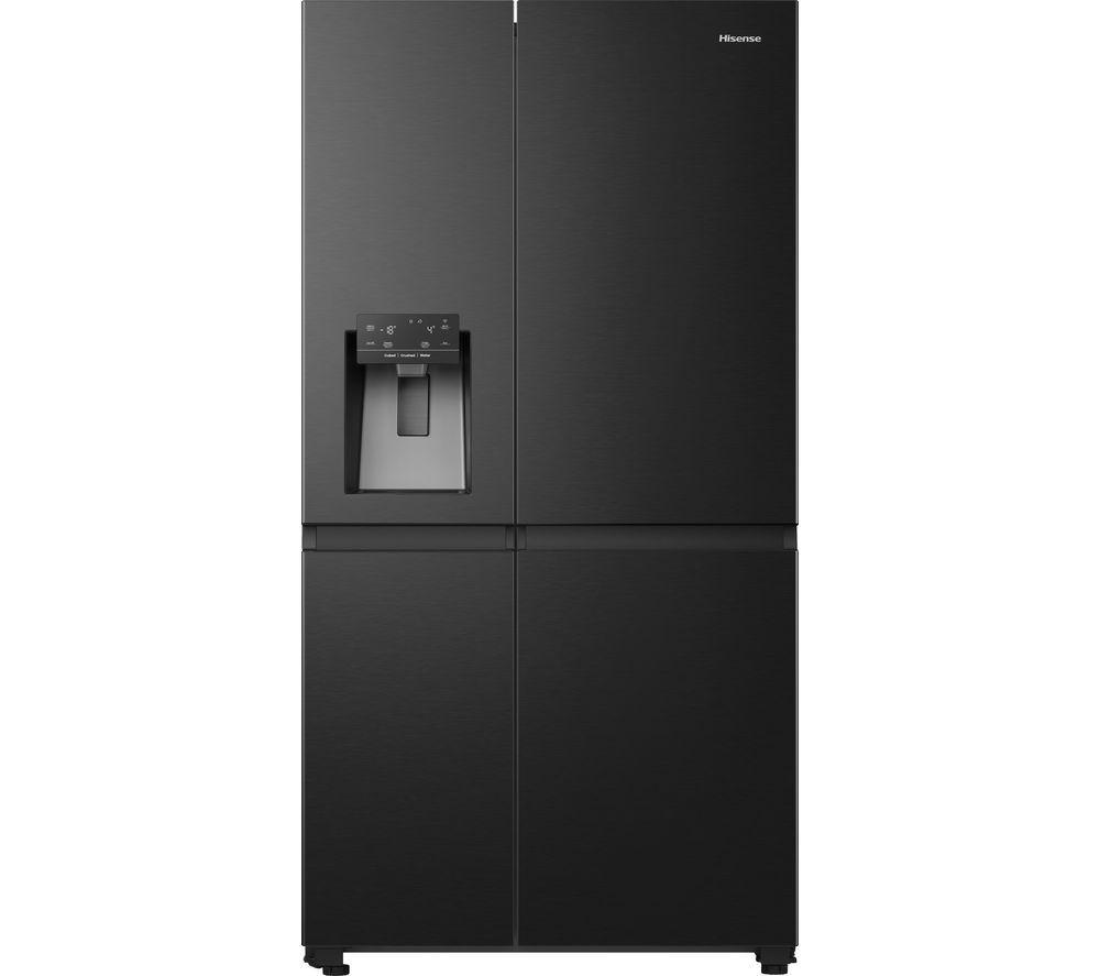 HISENSE PureFlat RS818N4TFE American-Style Smart Fridge Freezer - Black Stainless Steel, Stainless S