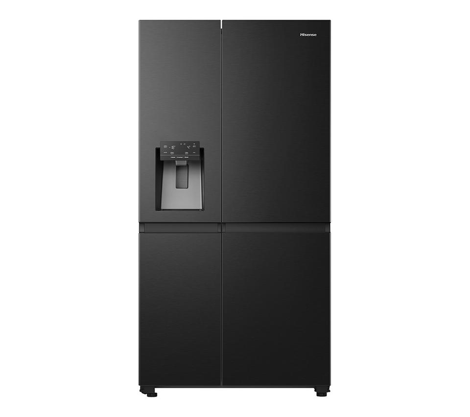 HISENSE PureFlat Infinite RS818N4TFE American-Style Smart Fridge Freezer - Black Stainless Steel