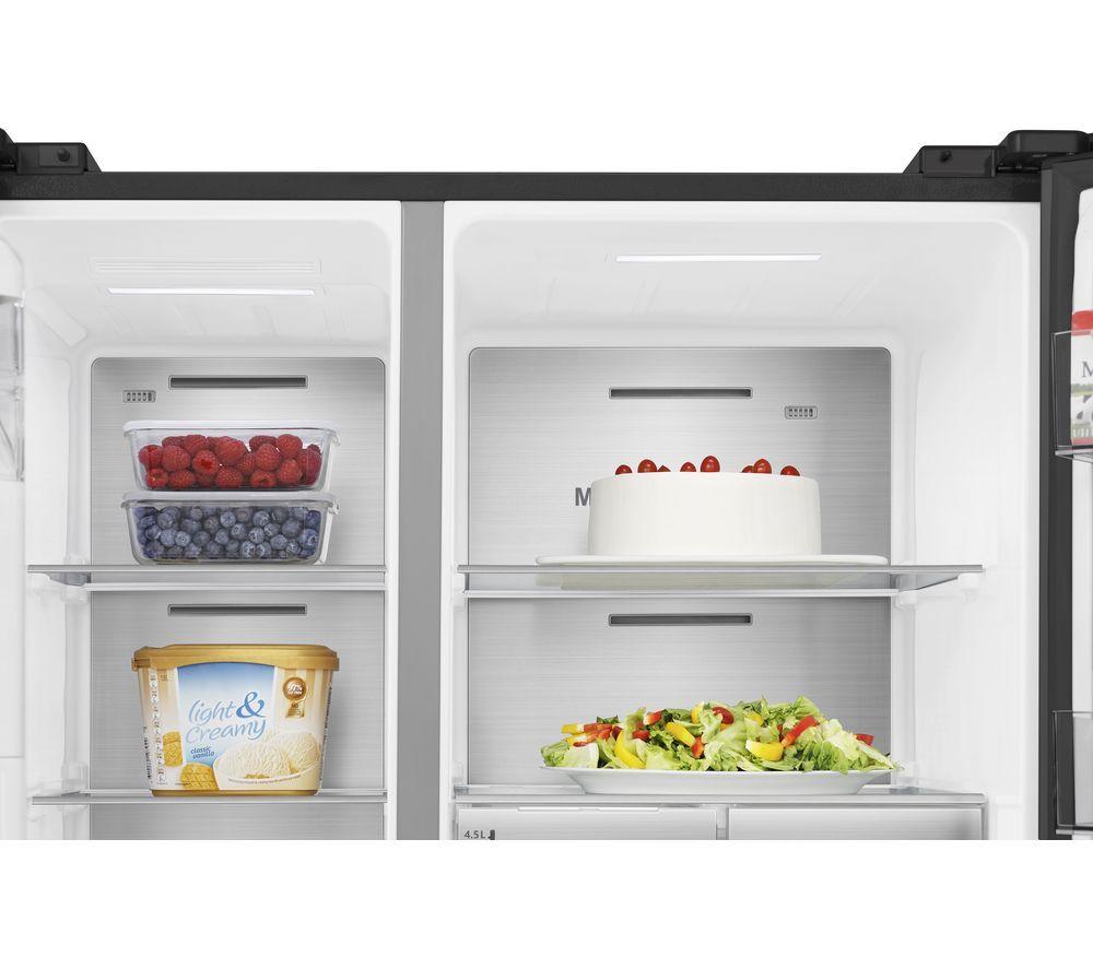 HISENSE PureFlat Infinite RS818N4TFE American-Style Smart Fridge Freezer - Black Stainless Steel image number 3 of 18