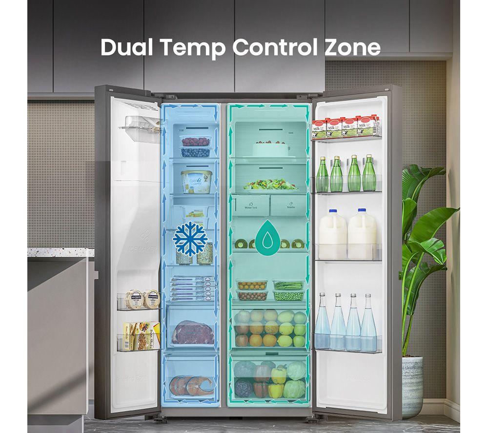 HISENSE PureFlat Infinite RS818N4TFE American-Style Smart Fridge Freezer - Black Stainless Steel image number 6 of 18