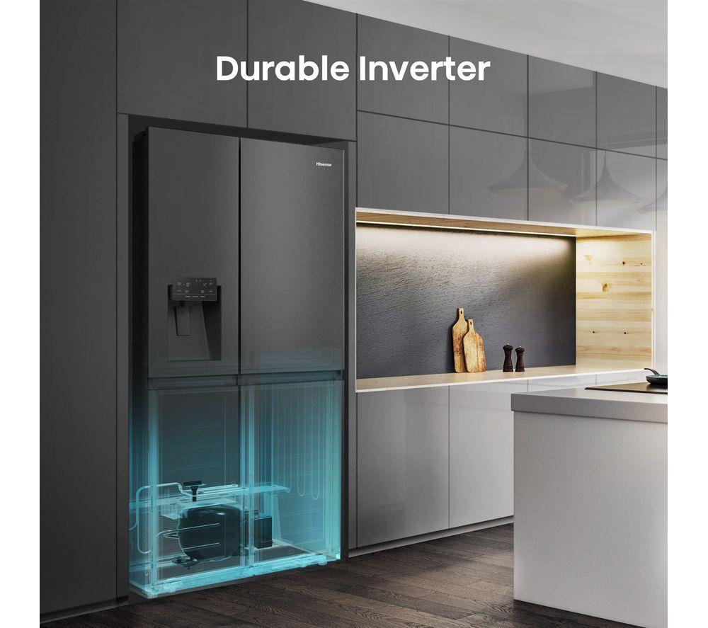 HISENSE PureFlat Infinite RS818N4TFE American-Style Smart Fridge Freezer - Black Stainless Steel image number 7 of 18