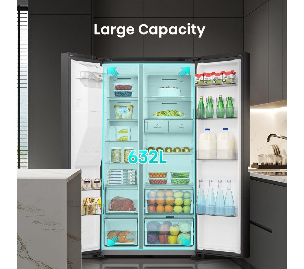 HISENSE PureFlat Infinite RS818N4TFE American-Style Smart Fridge Freezer - Black Stainless Steel image number 10 of 18