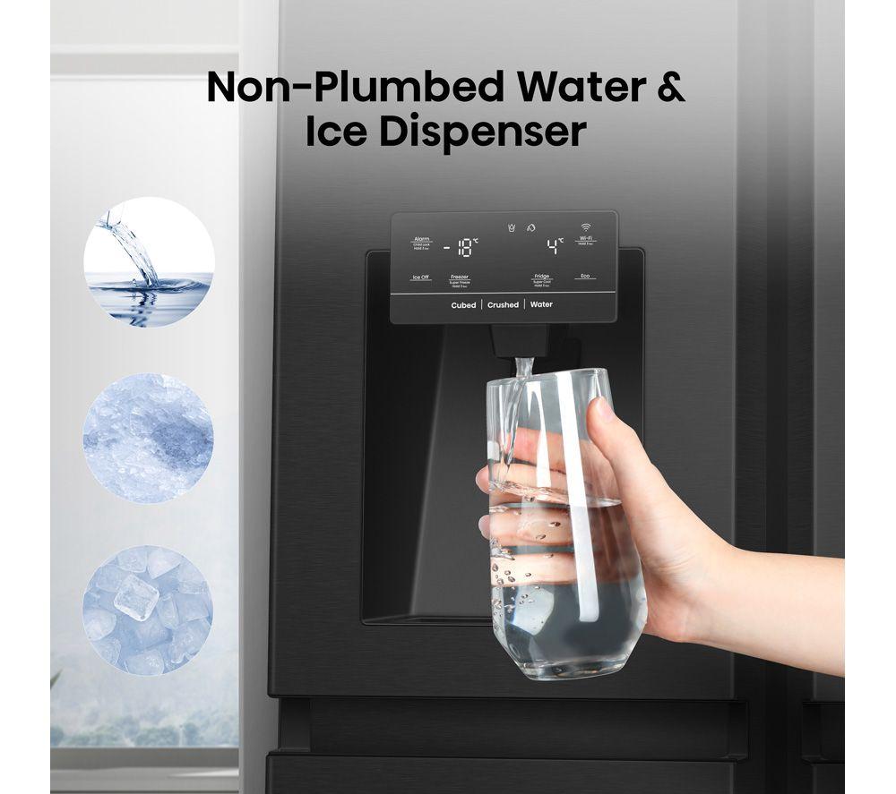 HISENSE PureFlat Infinite RS818N4TFE American-Style Smart Fridge Freezer - Black Stainless Steel image number 13 of 18