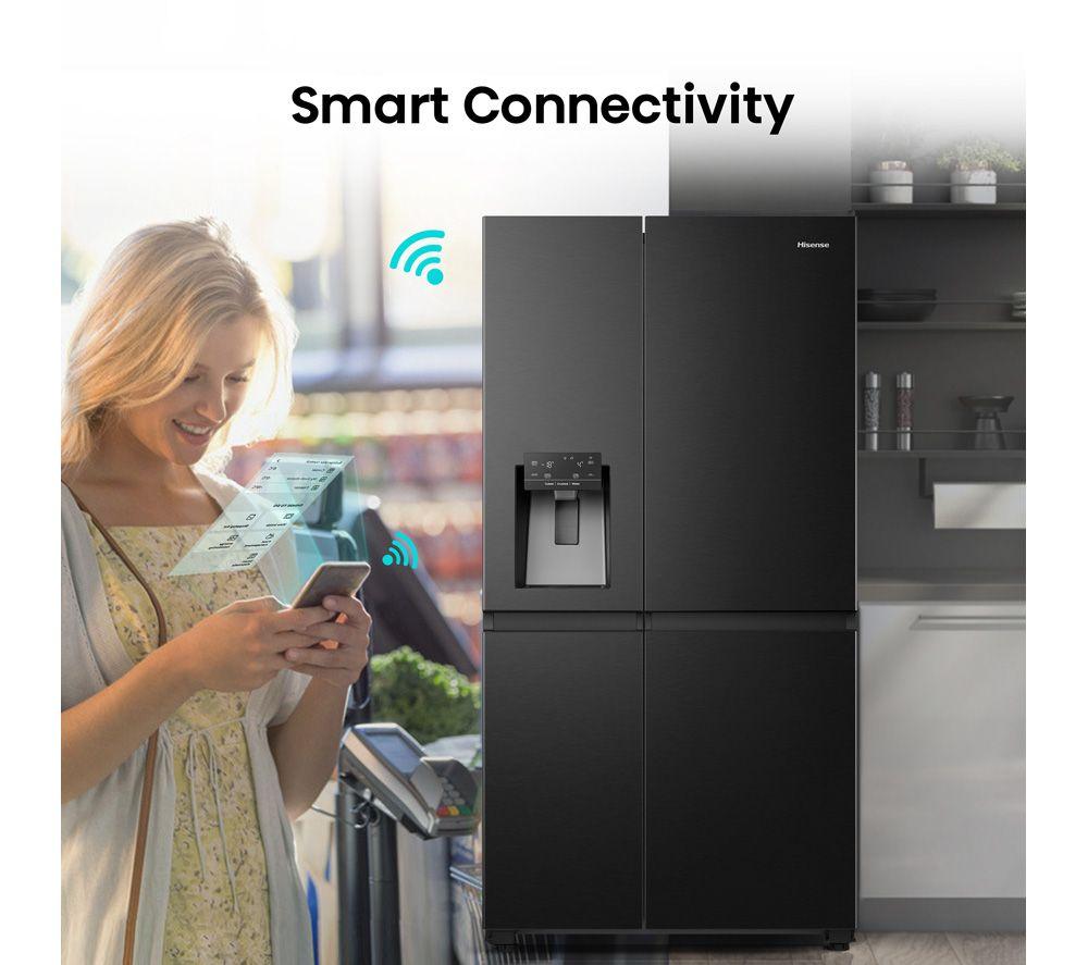 HISENSE PureFlat Infinite RS818N4TFE American-Style Smart Fridge Freezer - Black Stainless Steel image number 15 of 18