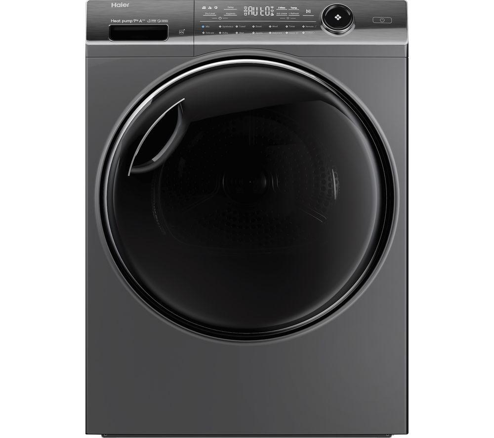 HAIER I-Pro Series 7 Plus HD90-A3Q979SU1 WiFi-enabled 9 kg Heat Pump Tumble Dryer – Graphite, Silver/Grey