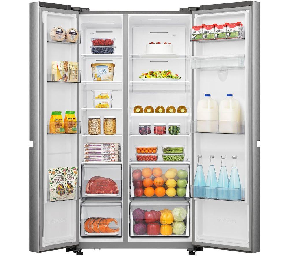 HISENSE PureFlat RS840N4WCE American-Style Smart Fridge Freezer - Stainless Steel image number 2 of 14