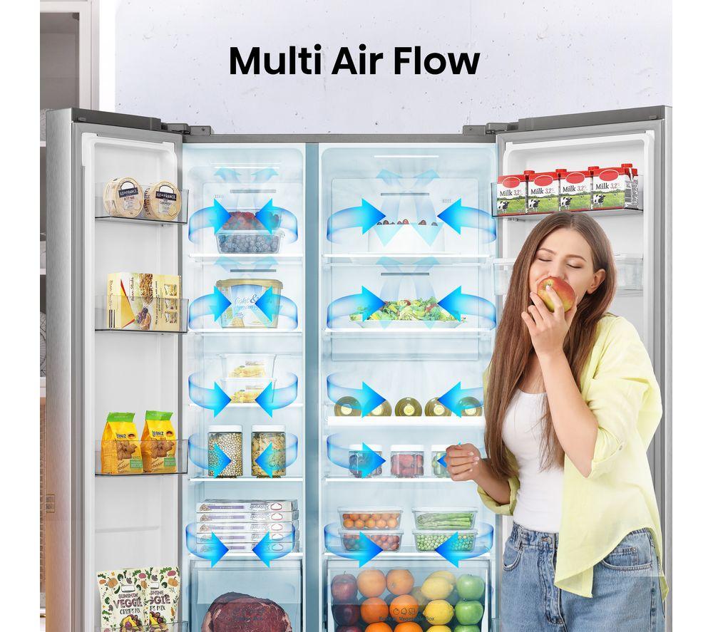 HISENSE PureFlat RS840N4WCE American-Style Smart Fridge Freezer - Stainless Steel image number 9 of 14