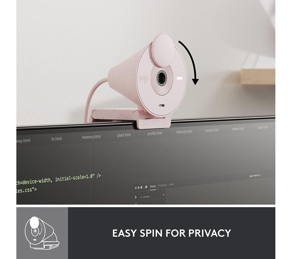 LOGITECH Brio 300 Full HD Webcam - Rose image number 5 of 9