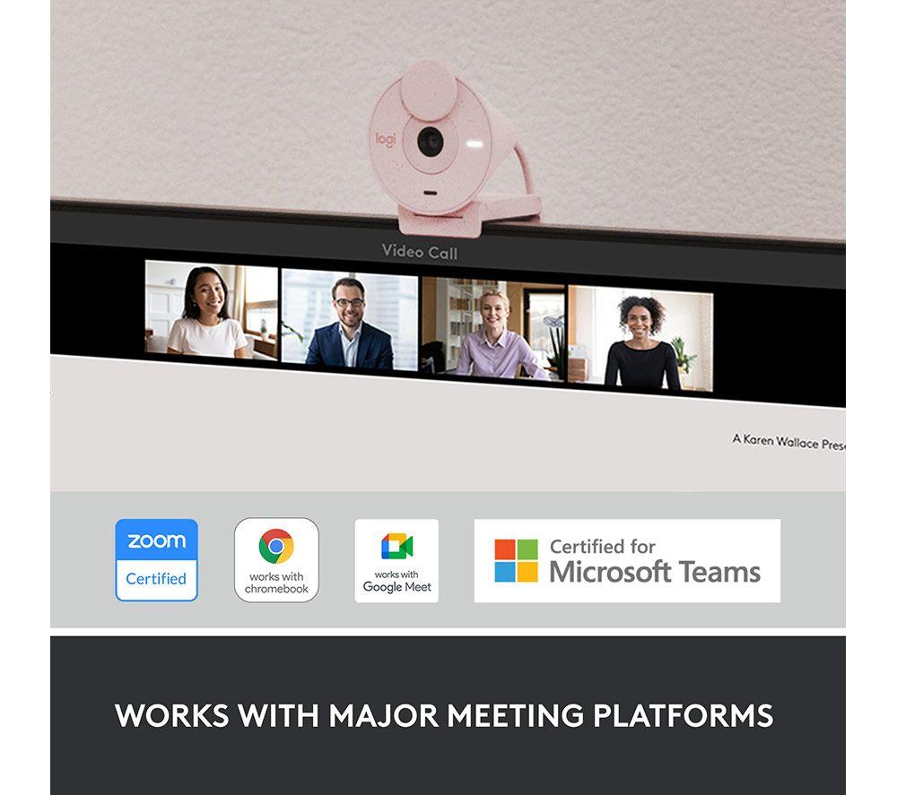 LOGITECH Brio 300 Full HD Webcam - Rose image number 7 of 9