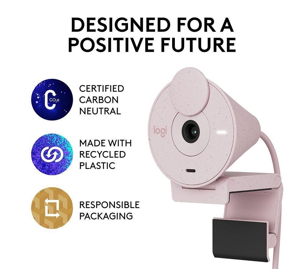 LOGITECH Brio 300 Full HD Webcam - Rose image number 8 of 9