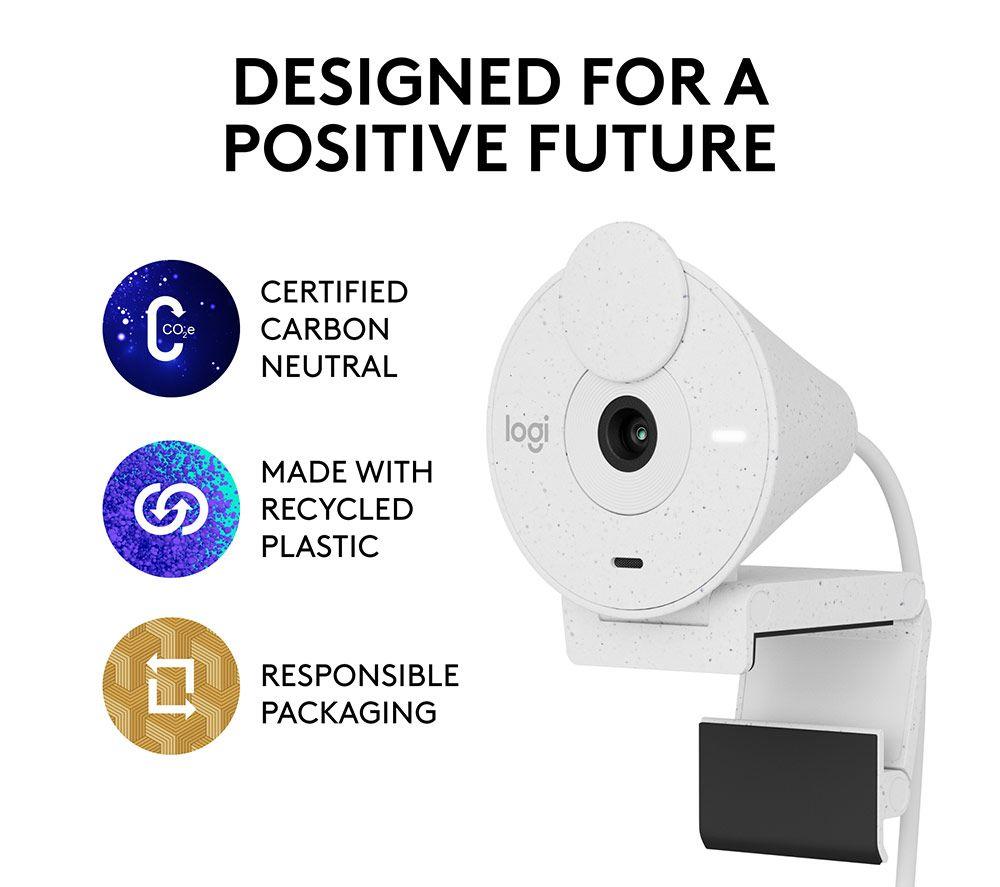 LOGITECH Brio 300 Full HD Webcam - Off-White image number 8 of 9