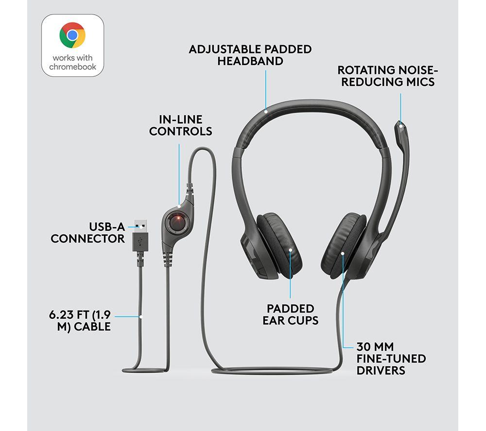 LOGITECH H390 Headset - Graphite image number 6 of 9