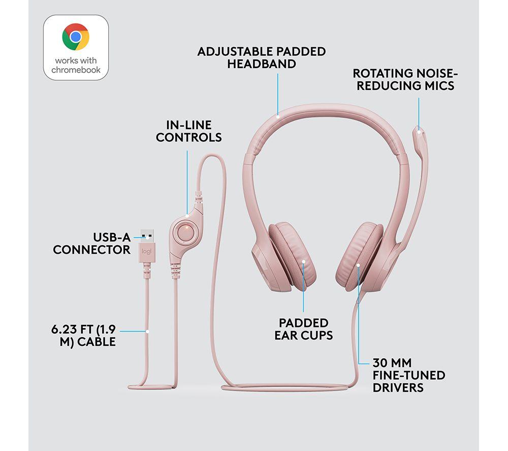 LOGITECH H390 Headset - Rose image number 6 of 9