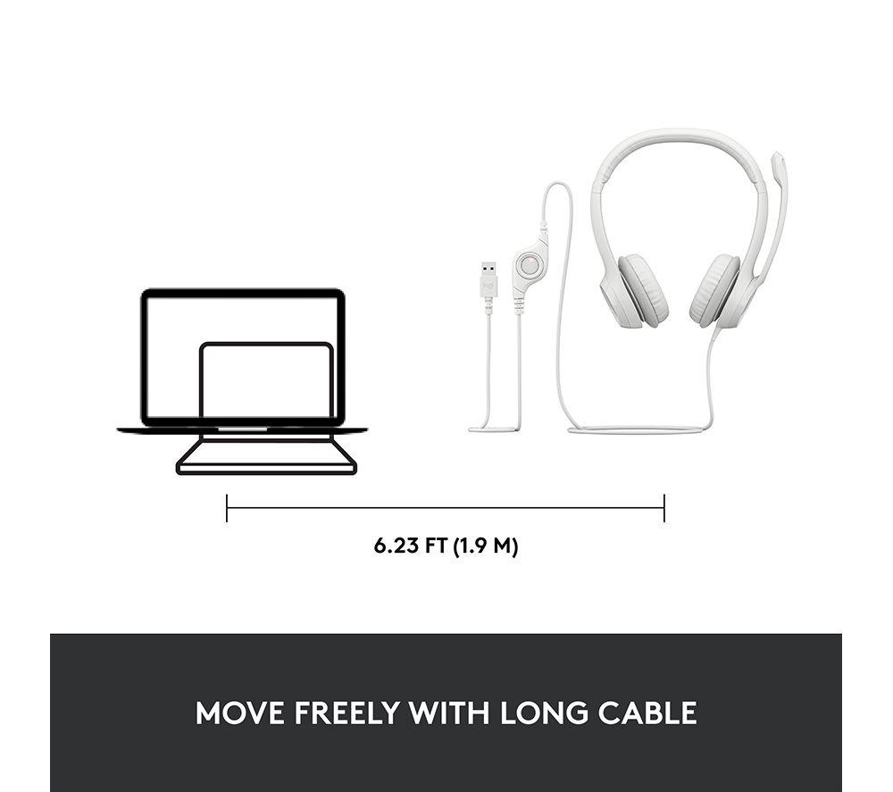 LOGITECH H390 Headset - Off-White image number 8 of 9