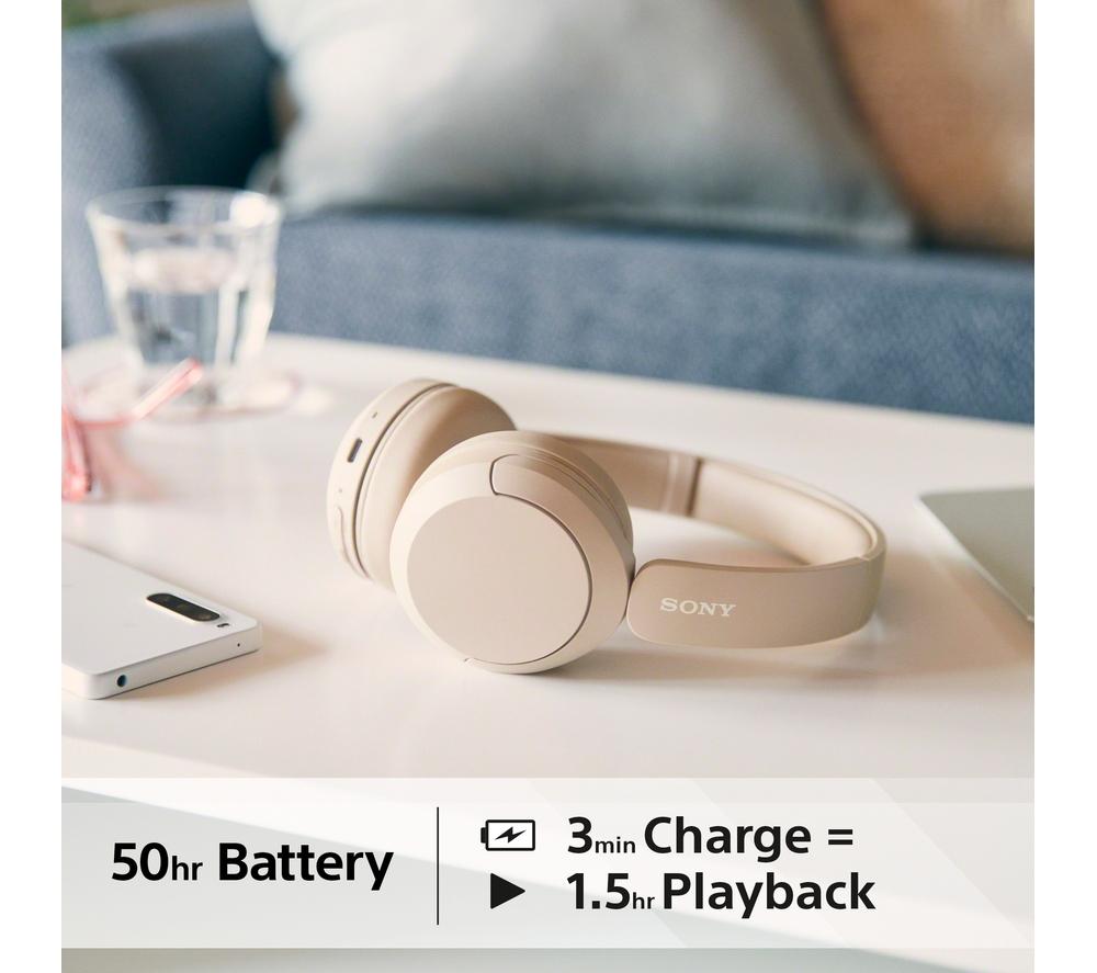 Buy SONY WH-CH520C Wireless Bluetooth Headphones - Beige | Currys