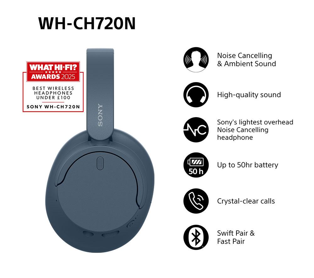 Buy SONY WH-CH720N Wireless Bluetooth Noise-Cancelling Headphones
