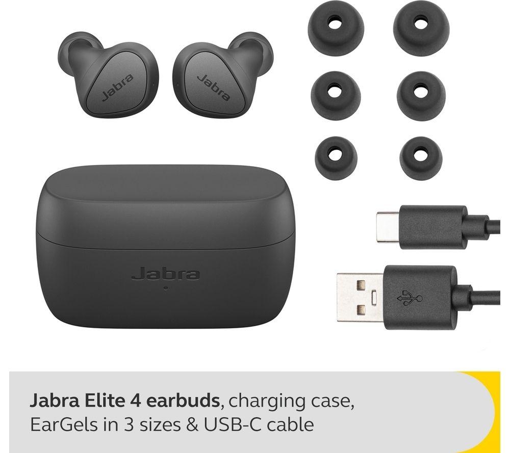 JABRA Elite 4 Wireless Bluetooth Noise-Cancelling Earbuds - Dark Grey - image 4