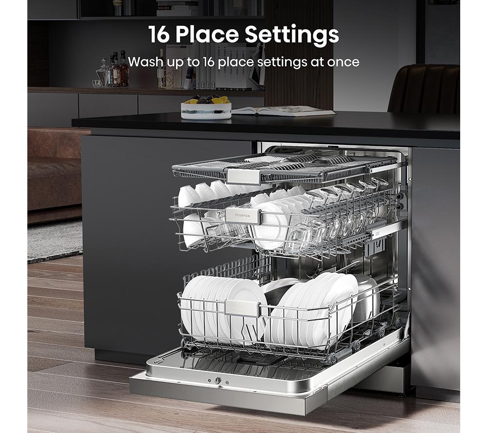 HISENSE HS643D60XUK Full-size Dishwasher - Stainless Steel image number 2 of 14