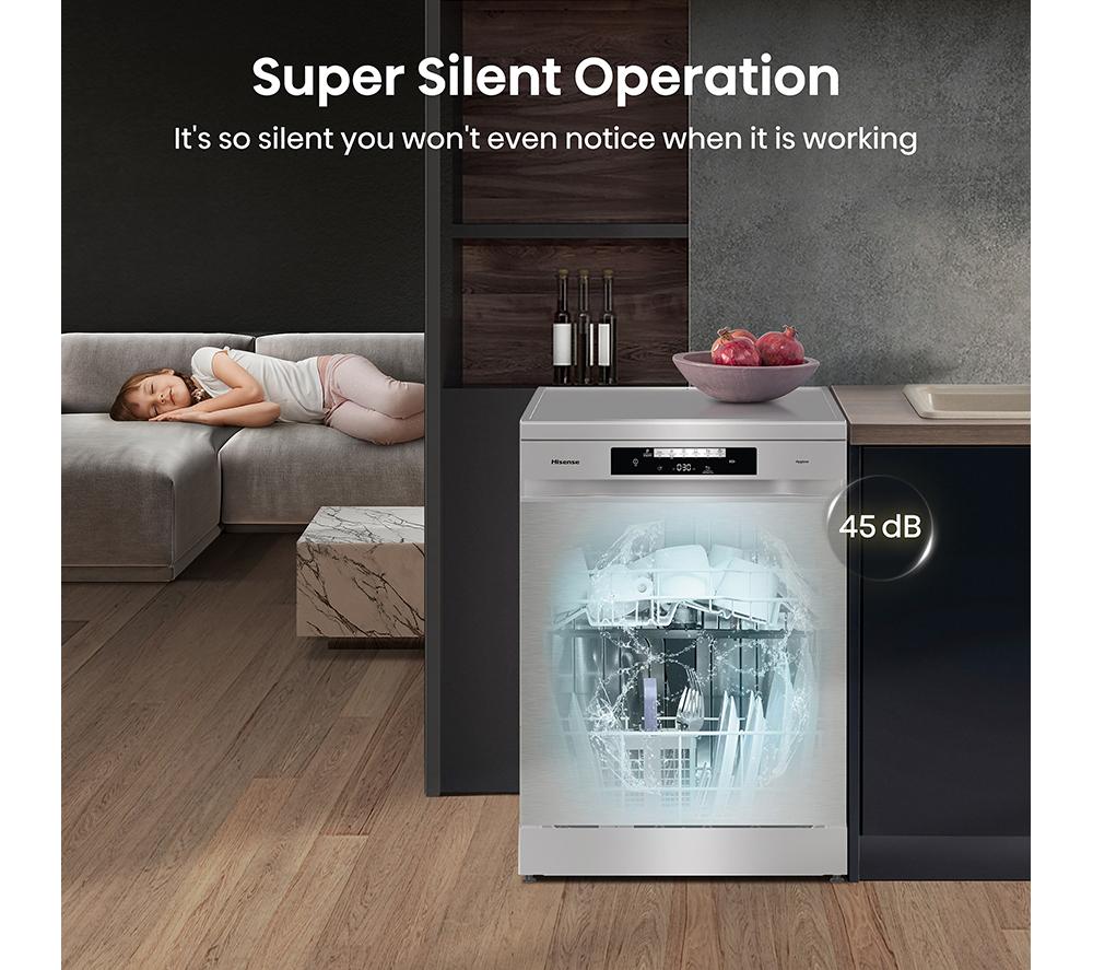 HISENSE HS643D60XUK Full-size Dishwasher - Stainless Steel image number 6 of 14