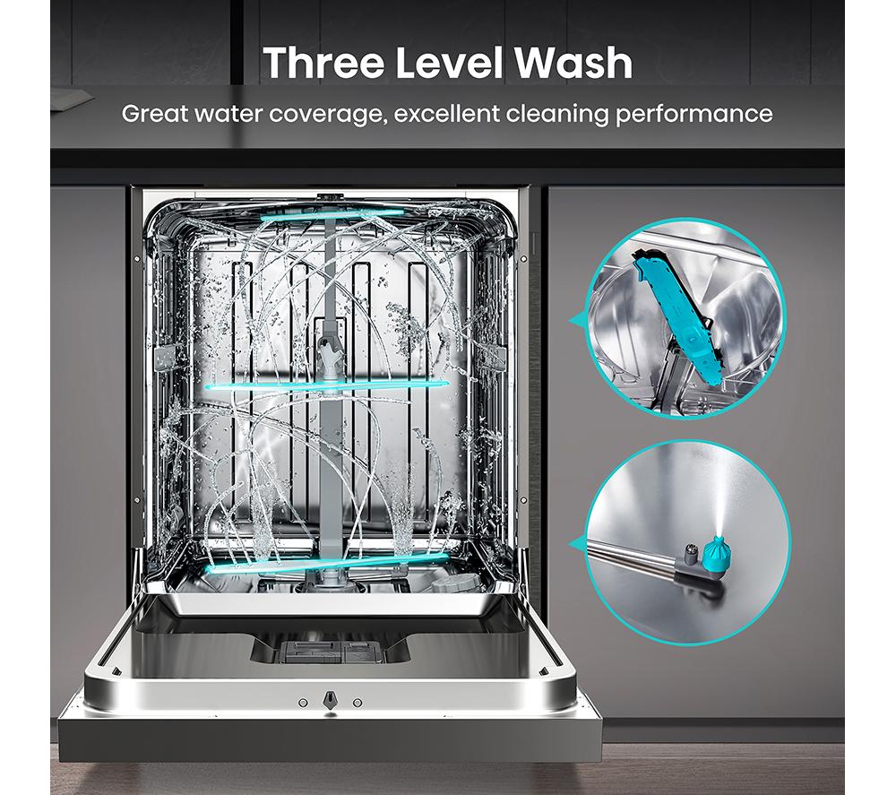 HISENSE HS643D60XUK Full-size Dishwasher - Stainless Steel image number 8 of 14