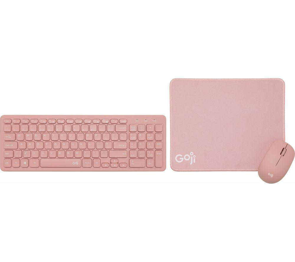 GOJI 3-in-1 Wireless Keyboard & Mouse Set - Pink